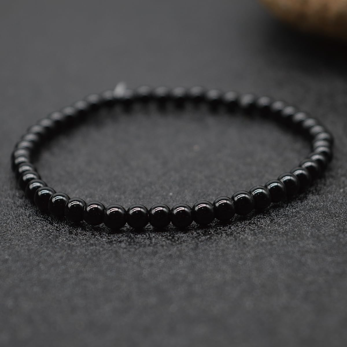 KIKILA 4mm Mini Gemstone Energy Bracelets Crushed Stone Beaded Bracelet Natural Stone Charm Beaded Small Couples Bracelets for W