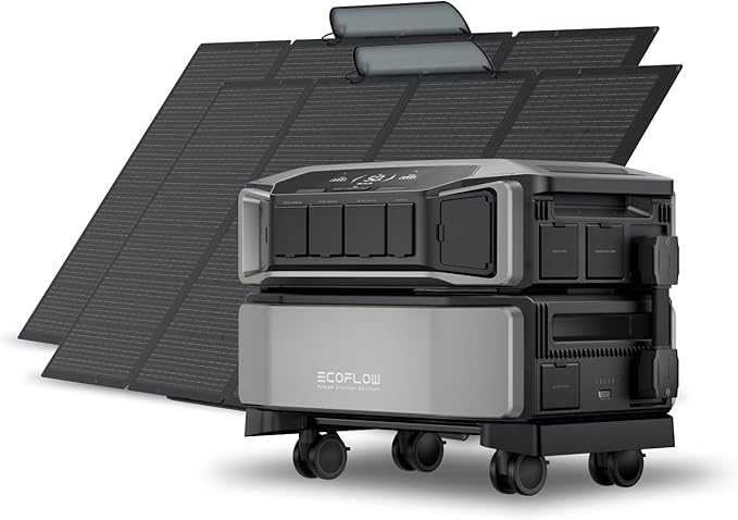 EF ECOFLOW Power Station 6144Wh DELTA Pro Ultra with 2x400W Portable Panel, 120/240V 7200W AC Output, Portable Generator f...