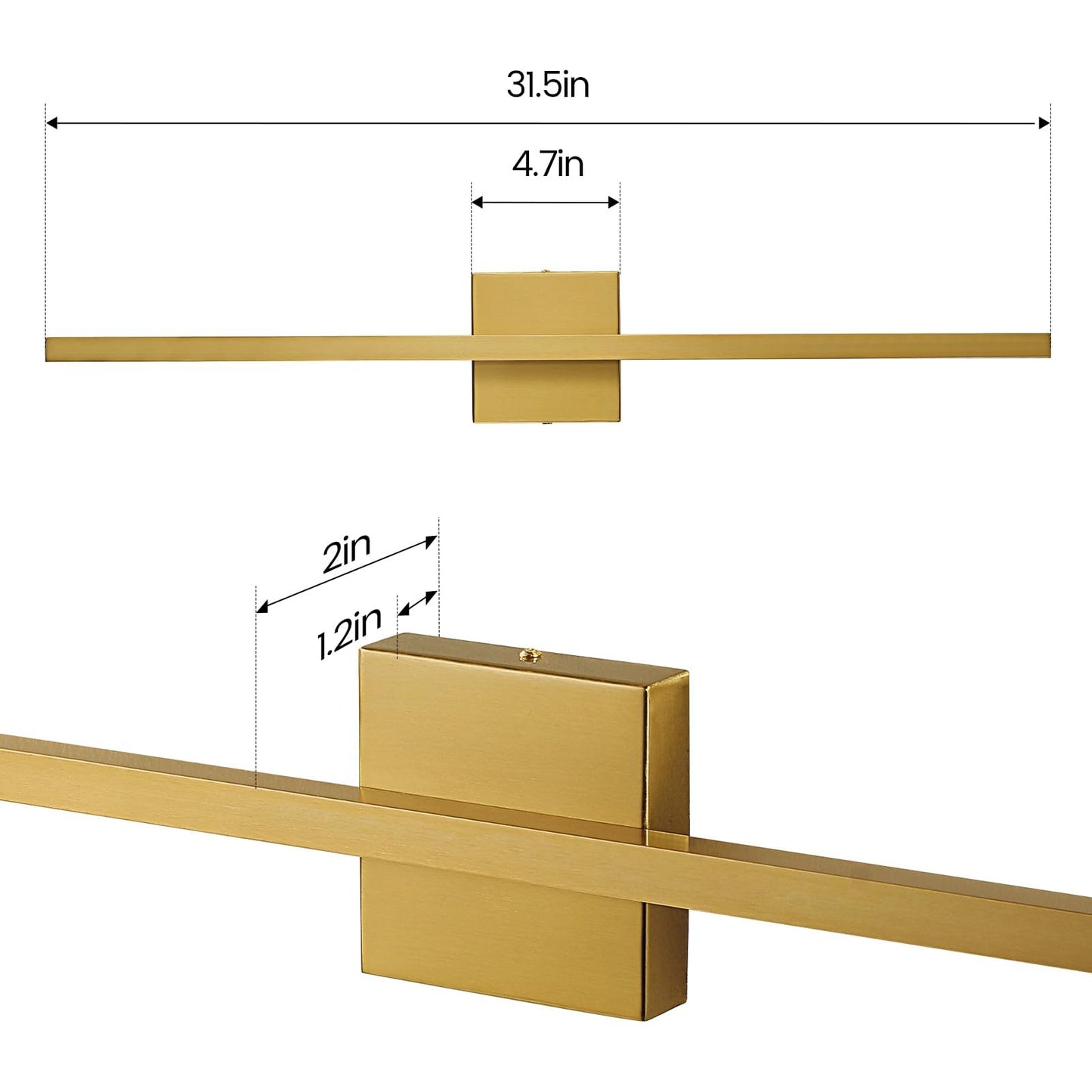 Epinl Gold Vanity Lights for Bathroom - 31.5 inch Brushed Gold Bathroom Light Fixture Over Mirror 22W LED Dimmable Wall Sconce Lighting Fixture 5CCT Vanity Light Bar for Bathroom Bedroom