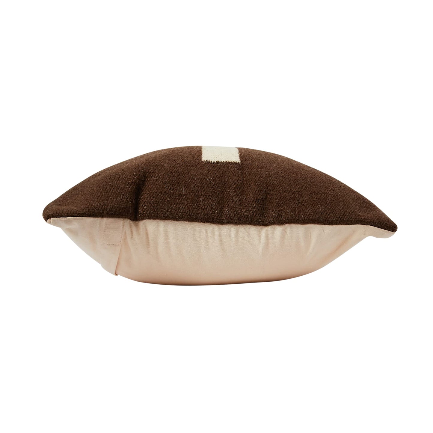 Creative Co-Op Swiss Cross Cotton Wool Throw Natural Pillow, Brown and Cream
