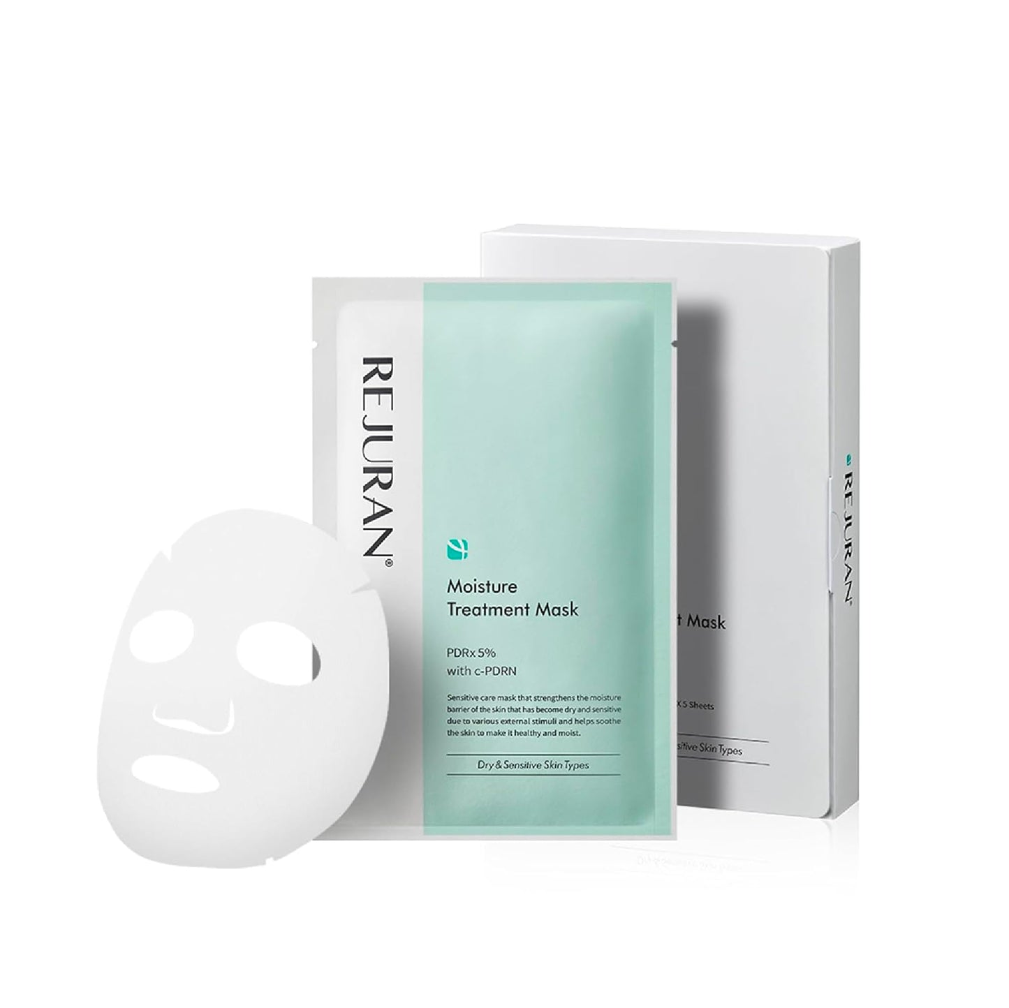 REJURAN Moisture Treatment Mask, c-PDRN - Hydrating Facial Sheet Mask, Repairs Skin Barrier and Retains Moisture with PDRx, Kore