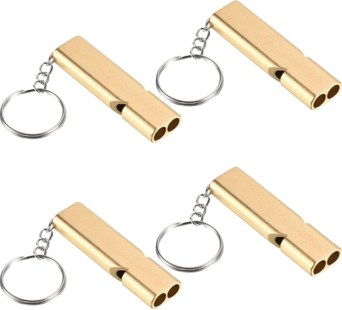 Premium Extra Loud Whistles for Camping Hiking Hunting Outdoors Sports and Emergency Situations, Sturdy but Light Aluminiu...