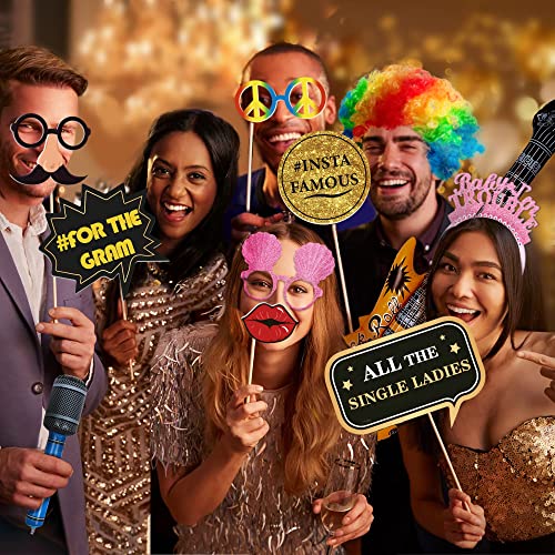 SOUL SHIFT 70 Pc Large Premium Photo Booth Props Set for All Occasions - Wedding Props, Birthday Props, Graduation Prop, I...