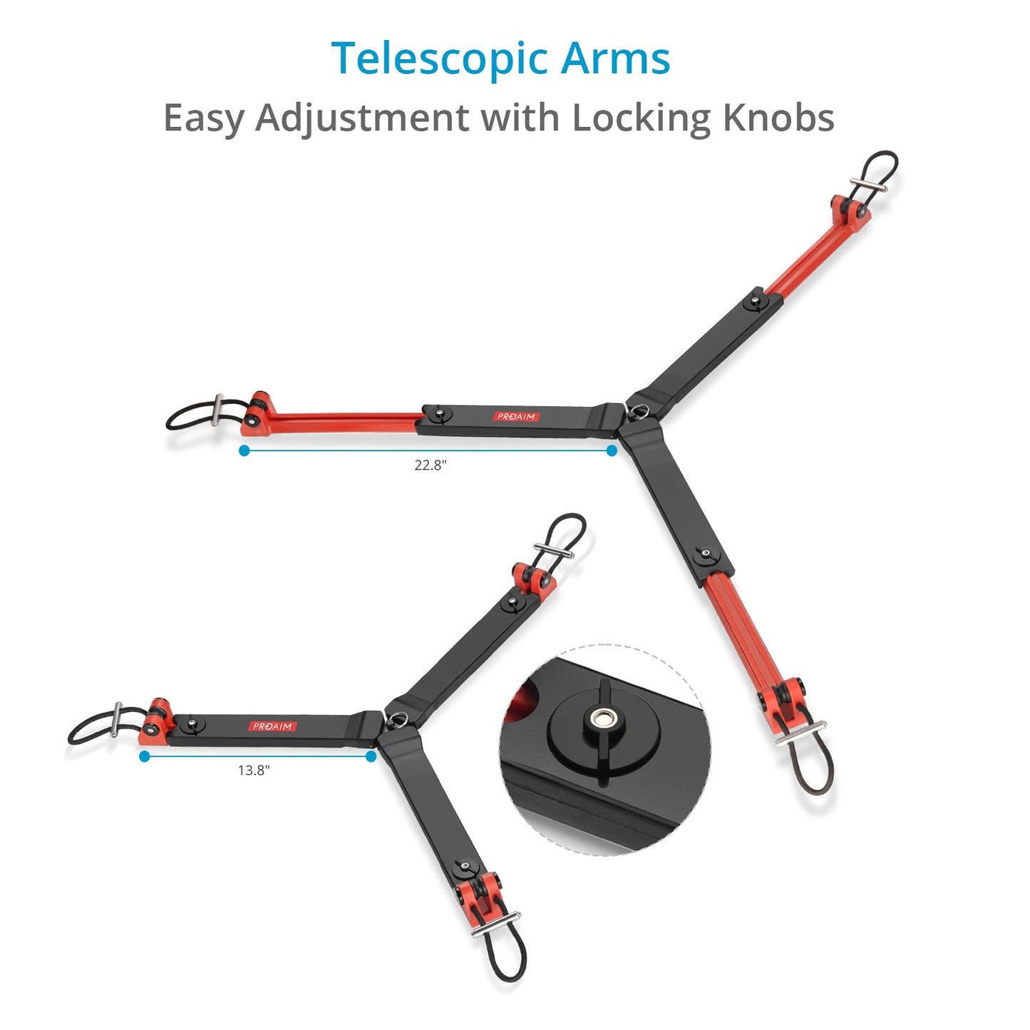 Proaim Heavy-Duty Ground Spreader V1 For Twin Spiked Feet Camera Tripods. 13.8 To 22.8 Adjustable Radius. Payload Up To 90Kg/209