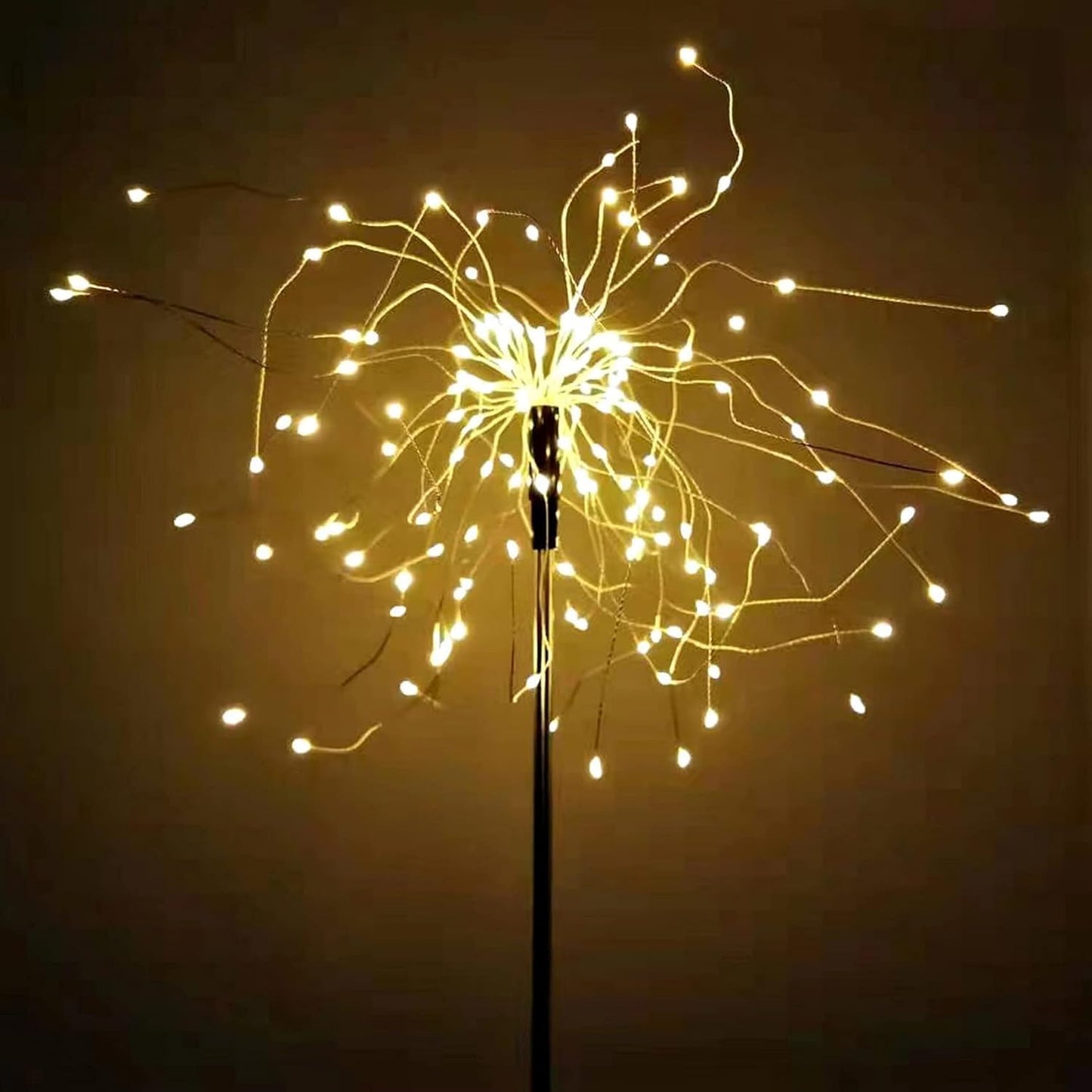 JJGoo Solar Firework Lights, 4 Pack 120 LEDs 2 Lighting Modes Solar Garden Lights Outdoor Waterproof for Yard Patio Walkway Pathway Party Wedding Christmas Decorative - Warm White