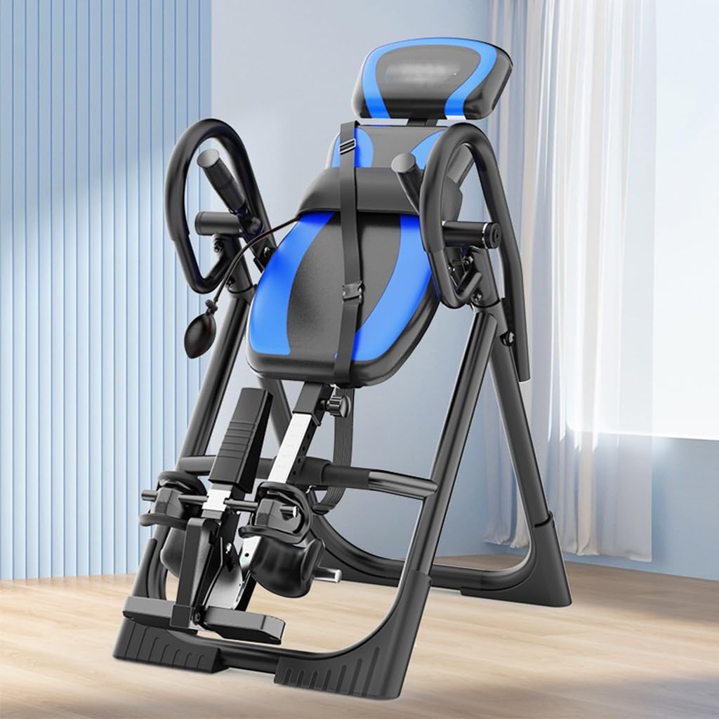 RIEJIN Foldable Heavy Duty 330 lbs Capacity Inversion Table with Removable Shoulder Rest and Lumbar Support
