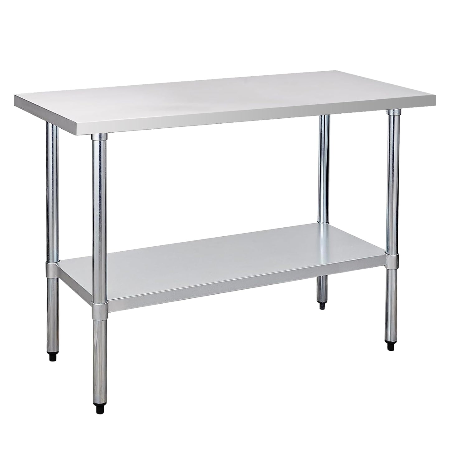 Okeyolive Stainless Steel Table for Prep & Work 24 x 48 Inches, NSF Heavy Duty Commercial Food Prep Work Table with Undershelf and Galvanized Legs for Restaurant, Home and Hotel