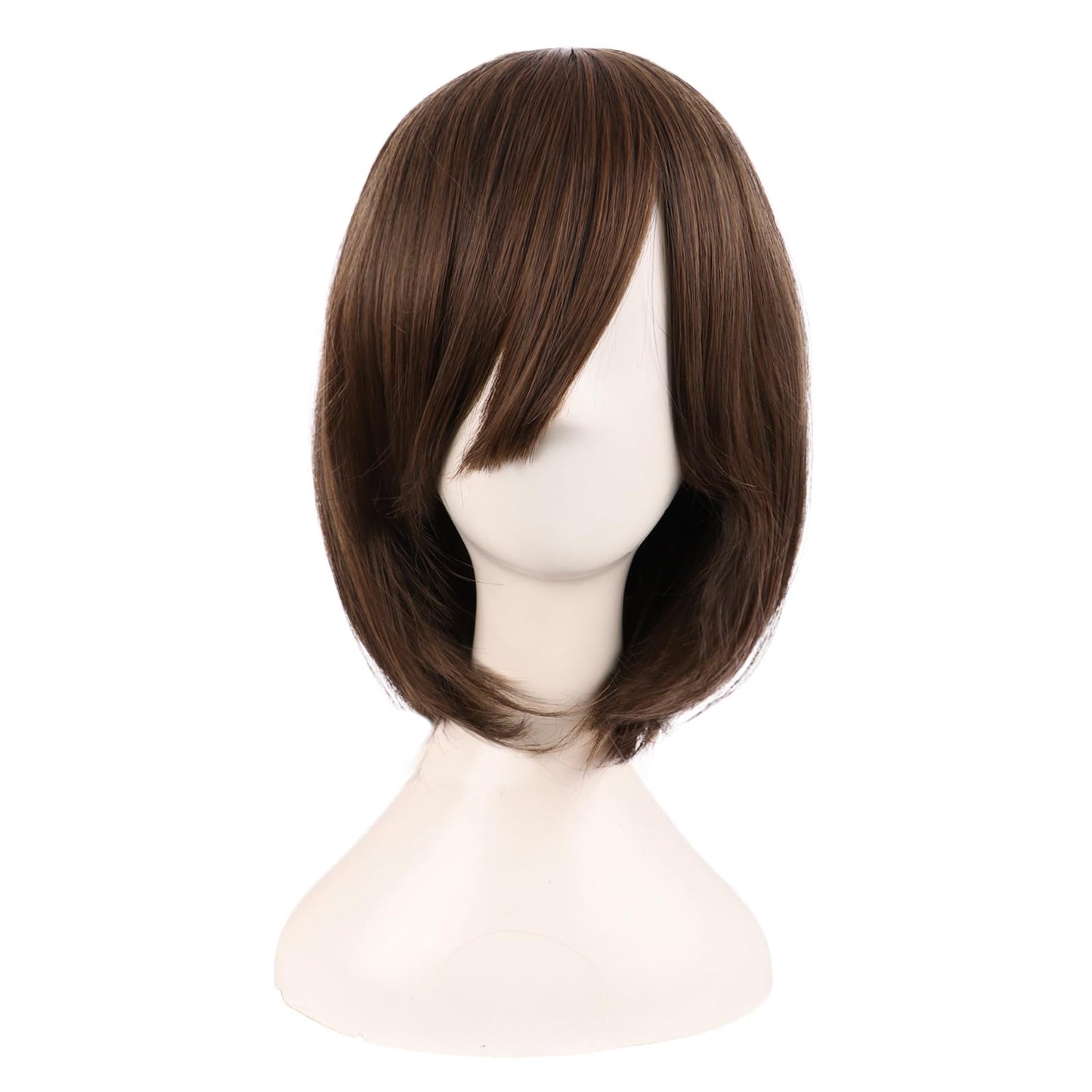 MapofBeauty 14 Inch /35 cm Female Models Medium Length Straight Hair Cosplay Bob Wig (Brown)