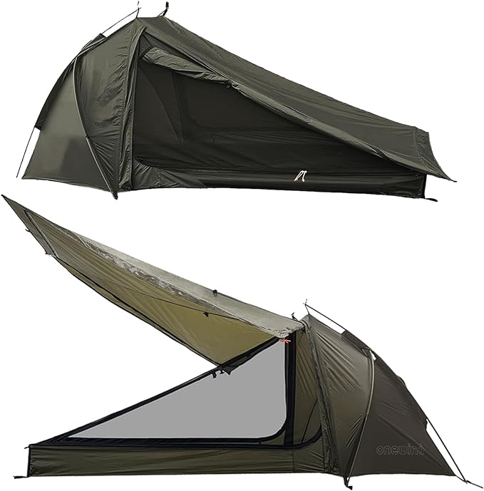 Onewind Ultralight One Person Tent, Single Person Fishing Tent with Rainfly Poles Easy Setup for 3 Season Camping Hiking B...
