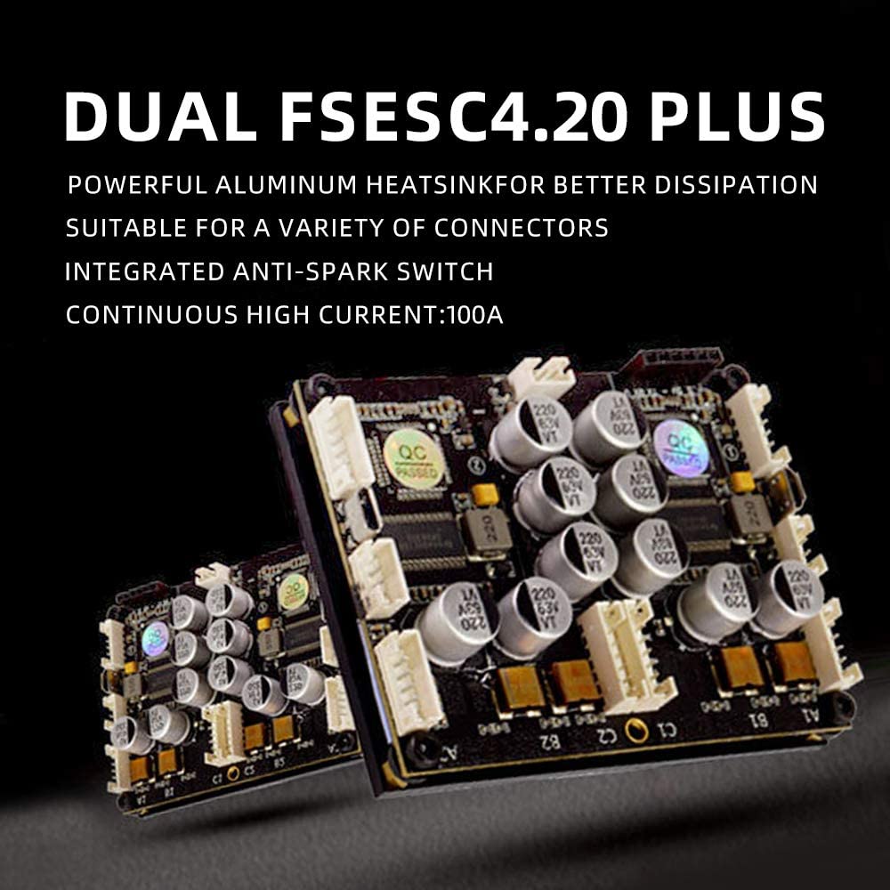 FLIPSKY Dual FSESC 4.20 Plus (Based on ESC) with Anti-Spark Switch Integrated Anodized Aluminum Heatsink Skateboard Electric Speed Controller E-Bike Longboards Skateboarding DIY ESC
