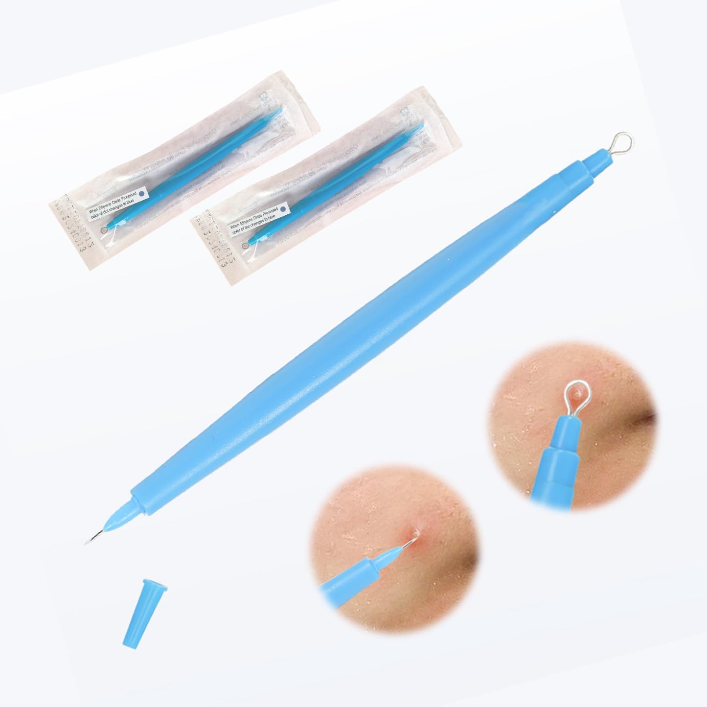 2 Pack of Disposable Sterile Acne Remover Tools Safe Pimple Popper Tool Aseptic Blackhead Remover Tools Sanitary Comedone Extrac