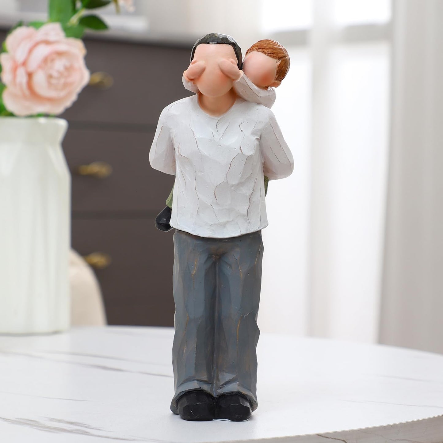 BUTILIVEEN Grandpa Gifts- Grandpa Fathers Day Birthday Gift, 8 Inch Resin Grandfather and Grandson Figurines