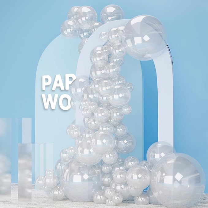 PartyWoo Clear Balloons 85pcs Different Sizes of 18 12 10 5 Inch Transparent Balloon Arch Kit for Graduation Wedding Baby ...