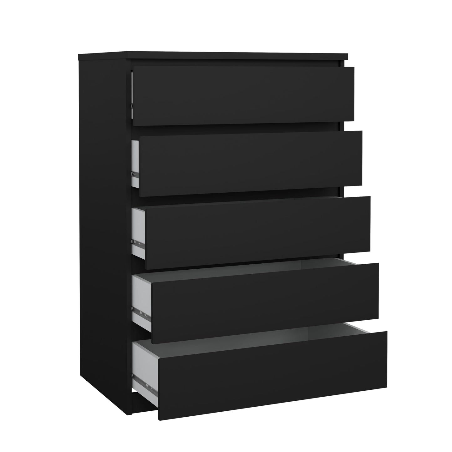Tvilum 5 Drawer Chest, Black Matte