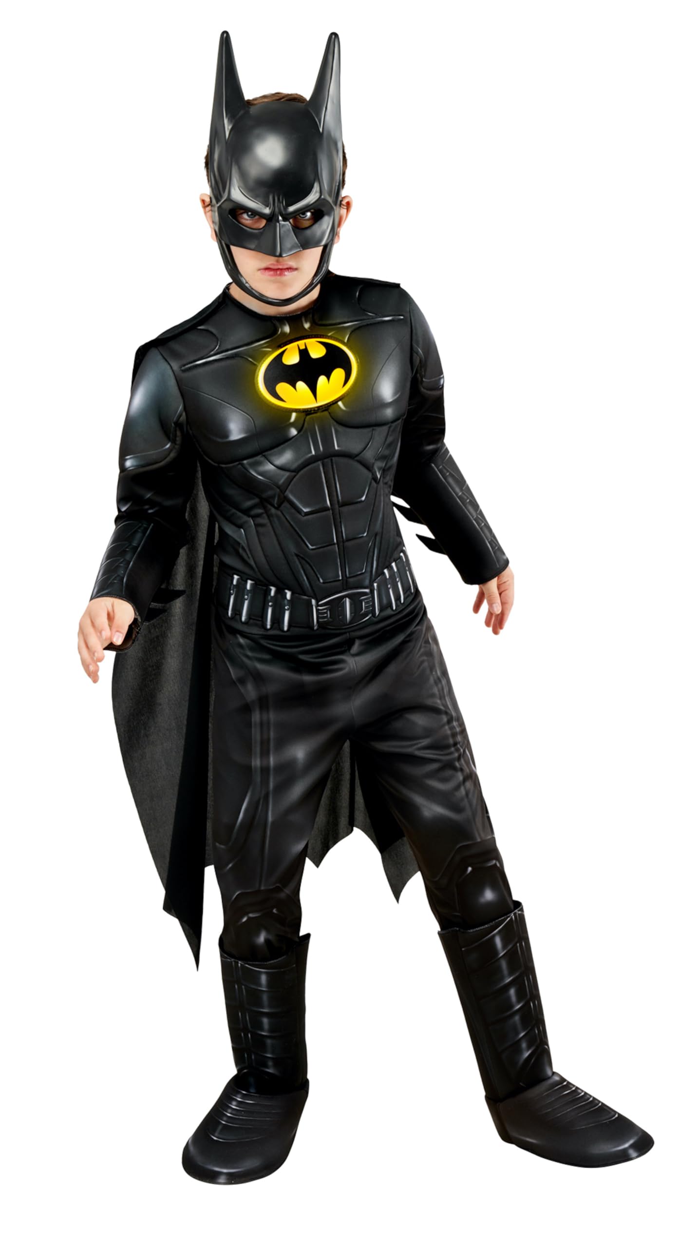 DC The Flash Movie: Batman Deluxe Costume for Kids by Rubies, Boy's Small
