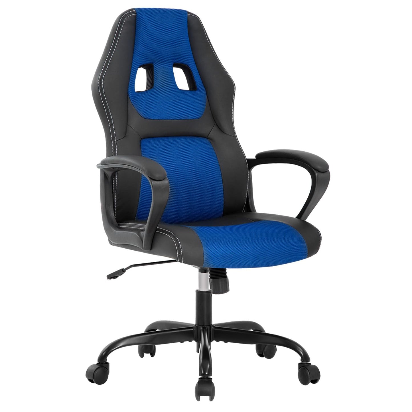 Gaming Chair PU Leather Chairs Ergonomic Office Chair Executive Computer Chairs High Back Computer Task with Lumbar Support Adjustable Height, Blue