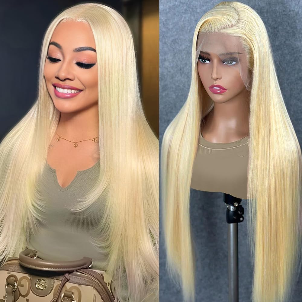ENFLOKT 613 Lace Front Wig Human Hair 22 Inch 200 Density Blonde Wig Human Hair 613 Straight 13x6 HD Lace Frontal Wig Blonde 13x