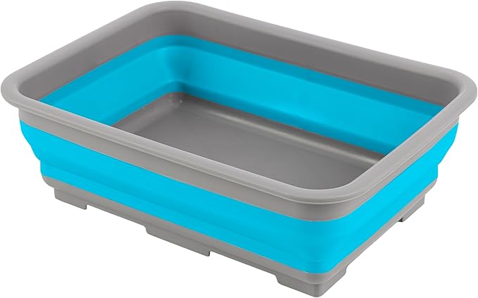 Collapsible Bucket for Cleaning - 7.27L Foldable Wash Bin Dish Tub - Collapsible Wash Basin or Camping Sink for Beach, Tai...