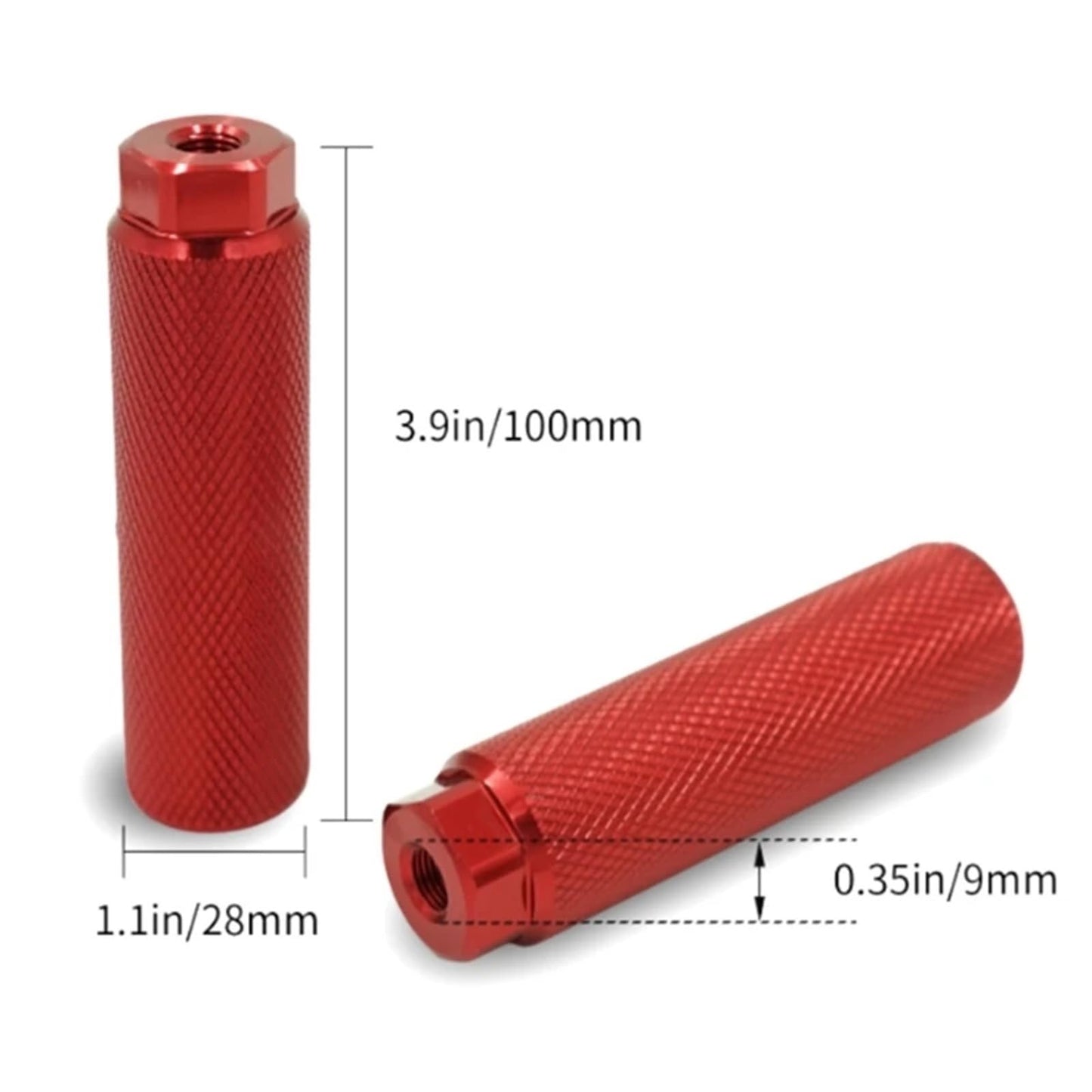 Bike Pegs 4 Pair Aluminum Alloy Bike Foot Pegs for Mountain BMX Bikes - Rear Foot Pedals for Stunt Riding, Kids & Adults For Universal Bike,Road Bike(Red)