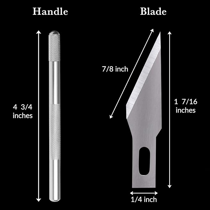 WA Portman Hobby Knife Set – 12pc Precision Craft Knife Set with SK5#11 Steel Hobby Blades – Art Cutter Tool for Paper, Vinyl, Leather, Plastic, Fabric, Wood – Essential DIY and Craft Supplies