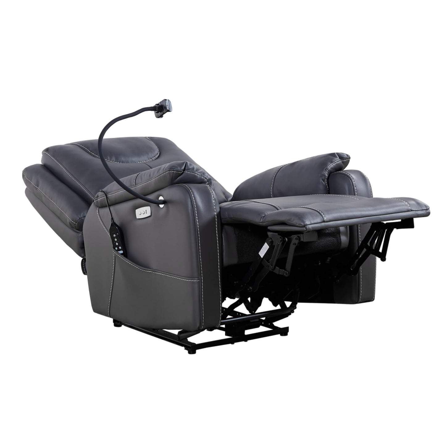 KEIKI Zero Gravity Power Recliner, Electric Recliner with Heat, Massage, Side Pockets, USB Charge Ports, OKIN Motor, Phone Holder for Living Room, Black