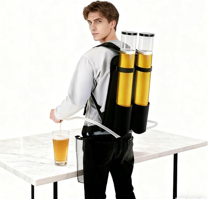 Portable Beer Dispenser, Dual Tank Backpack Drink Dispenser, Backpack Beer Liquor Dispenser,Party Beverage Drink Dispenser ﻿