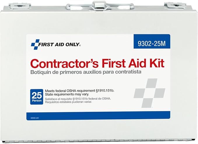 First Aid Only 9302-25M 25-Person Contractor's First Aid Kit for Home Renovation, Job Sites, and Construction Vehicles, 17...