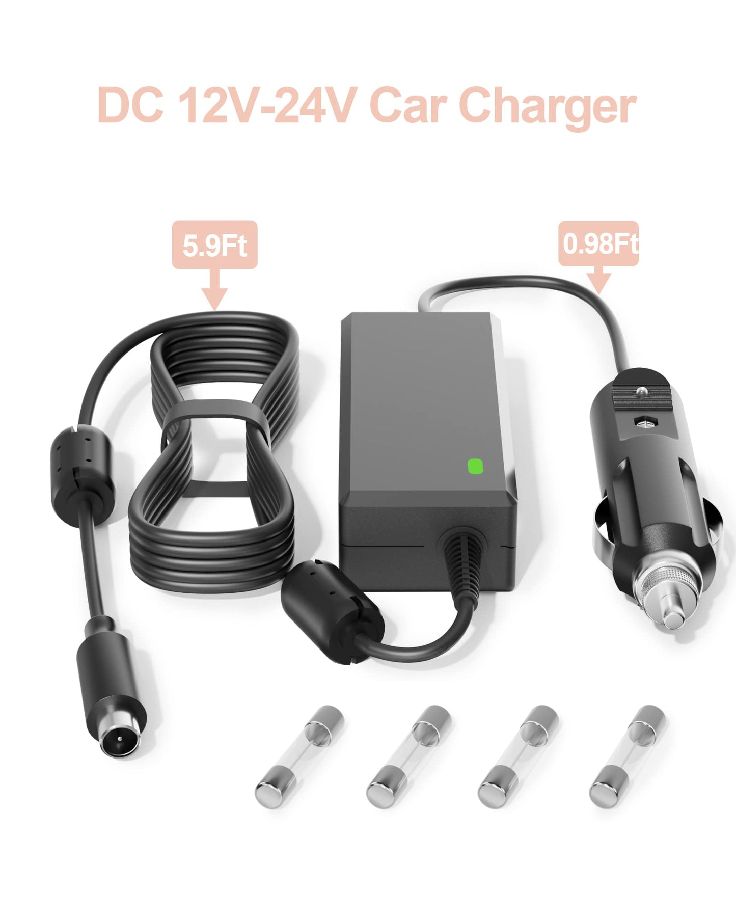 VHBW CPAP Power Cord Compatible with Resmed Airsense 10 Power Supply, Compatible with ResMed Airsense 10 S10 AirCurve 10 Series CPAP and BiPAP Machine, Car Charger 24V 3.75A 90W Airsense Adapter