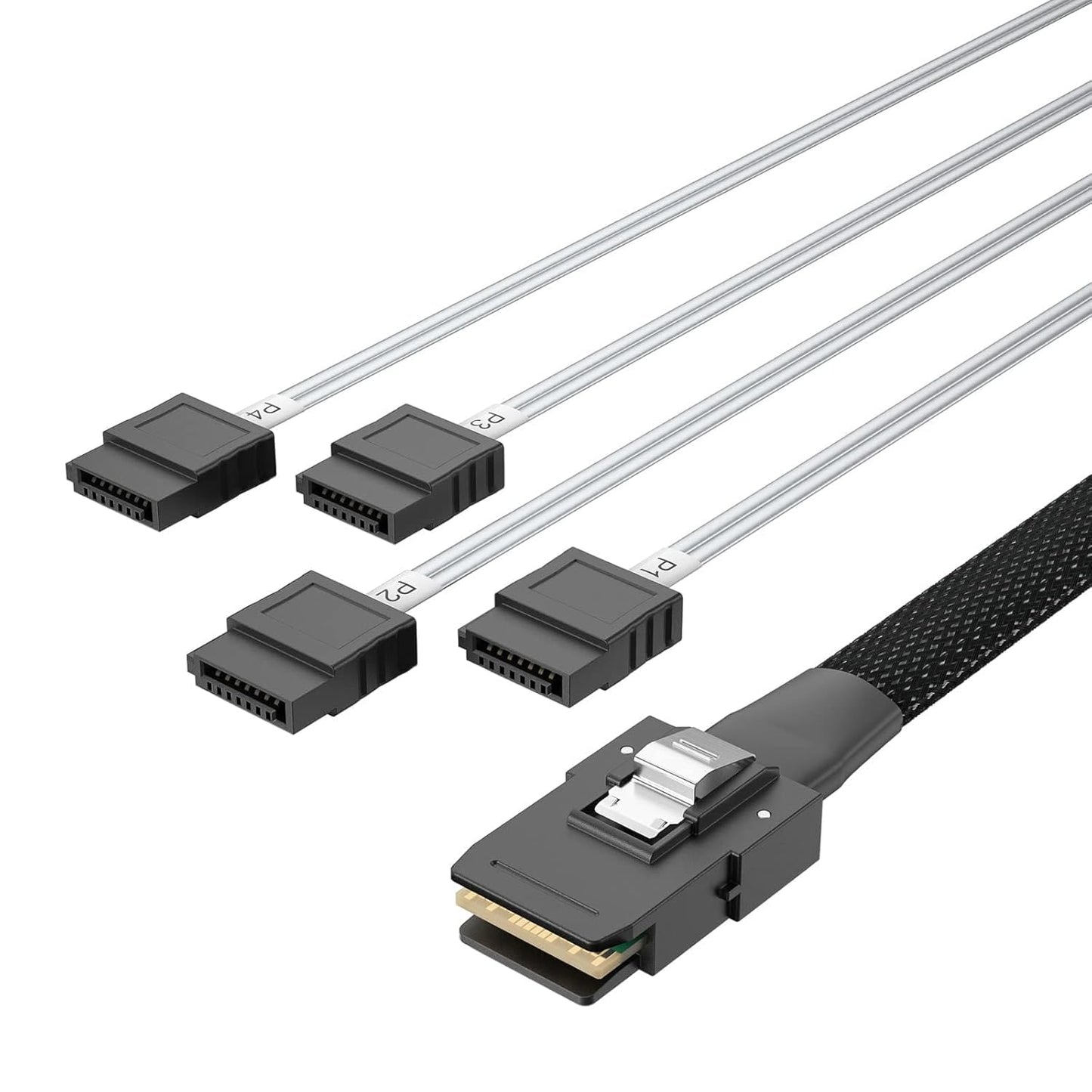 Ipolex Mini Sas Sff-8087 To 4Xsata Internal Forward Breakout Cable, Compatible With Raid Controllers, Hba, Servers & Storage Sys