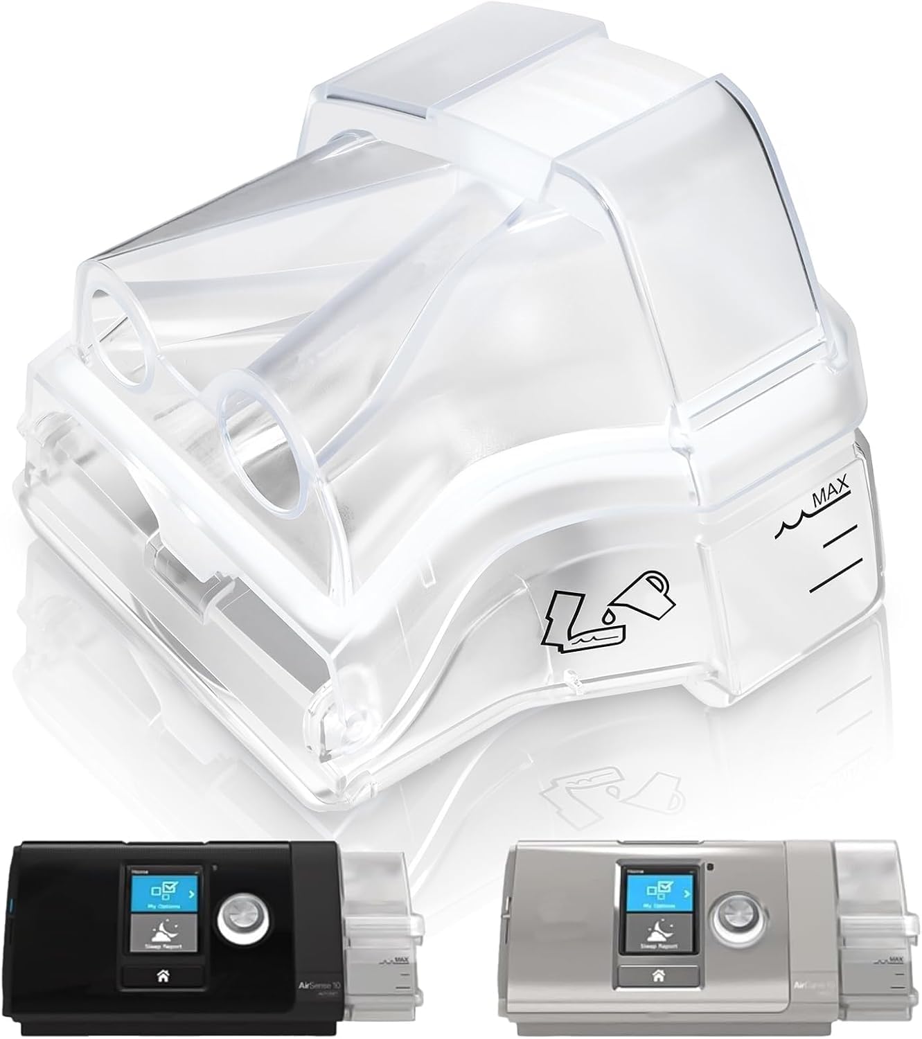 Replacement Water Chamber for ResMed AirSense 10, 380ml Cleanable Humidifier Water Tank, Reliable Seal & Easy Install CPAP Supplies