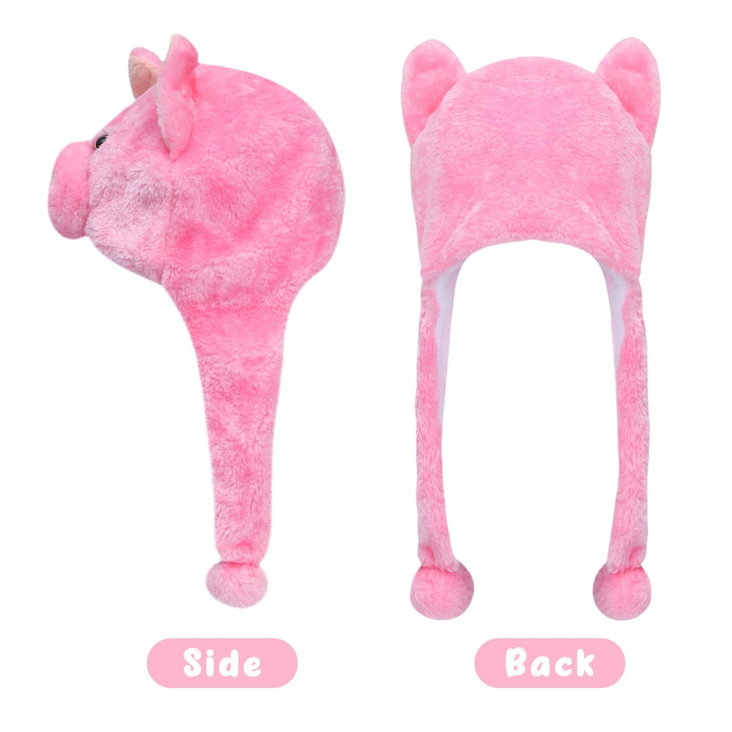 MK MATT KEELY Plush Cute Animal Hat Super Soft Hat with Ear Flaps Funny Warm Cozy Fleece Hat for Kids & Teens Christmas Party Cosplay Hat
