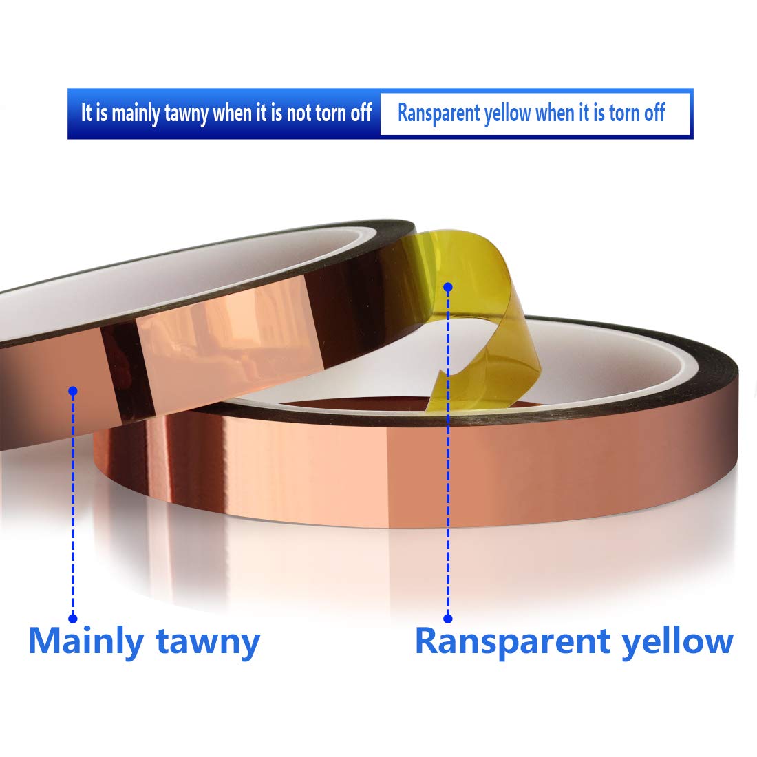 MEBMIK Heat Tape for Sublimation Transfer, Heat Resistant/Press, Adhesive Transfer Tape, Thermal, No Residue, 4 Rolls 10mm x33m(108ft)