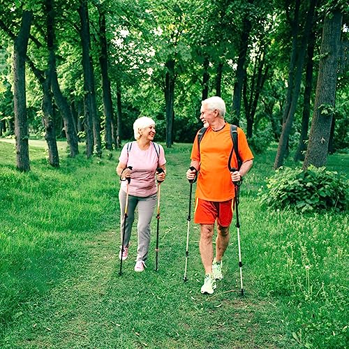 2 Pcs Trekking Poles,Aluminum Lightweight Collapsible Hiking Poles for Women,Walking Sticks for Hiking Carbon Fiber