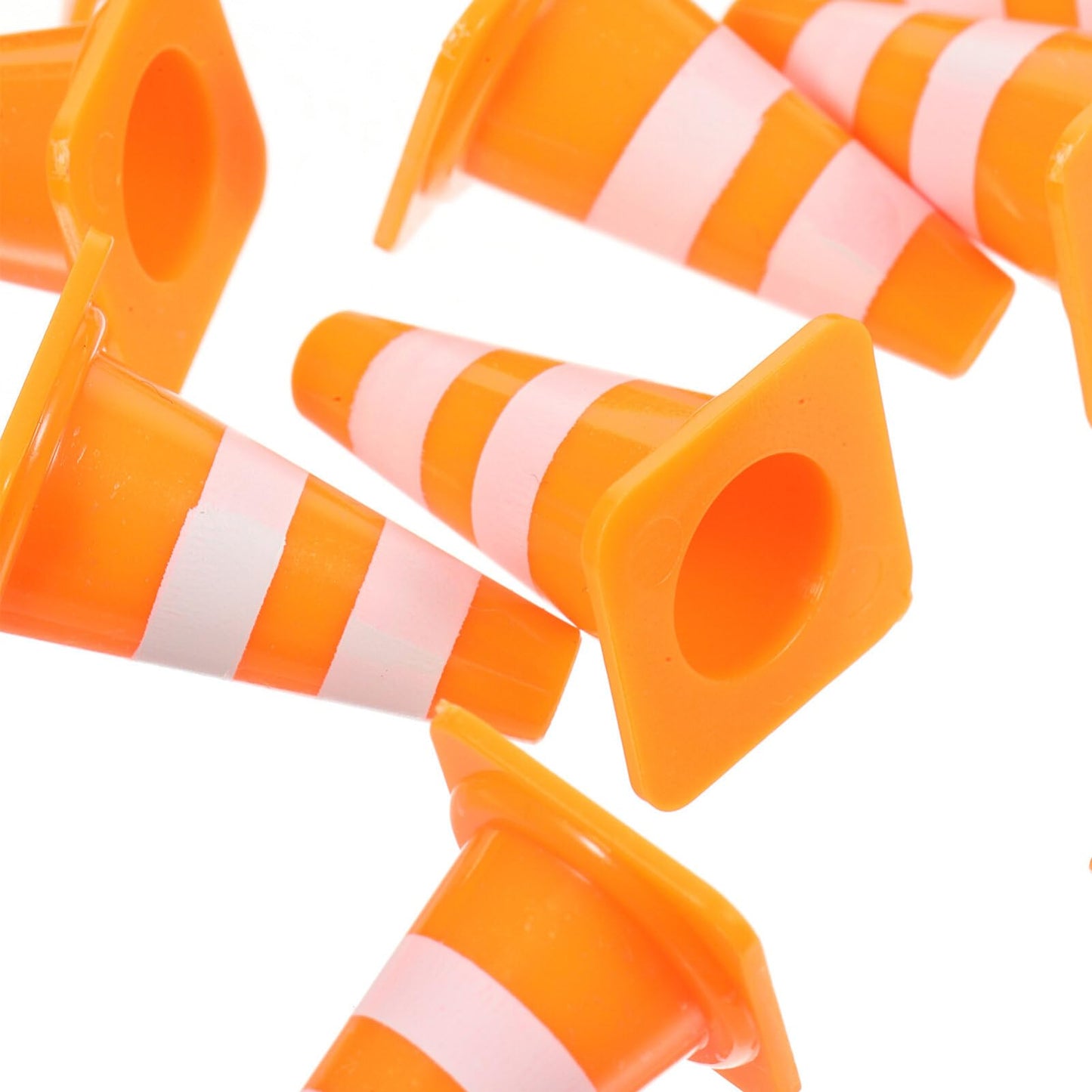 TOPPERFUN 30Pcs Mini Traffic Cones, 1in Mini Cones Orange Small Roadblock Construction Signs, Tiny Traffic Toys Training Scene Roadblocks, Multifunctional Building Theme Party Sports Activity Models