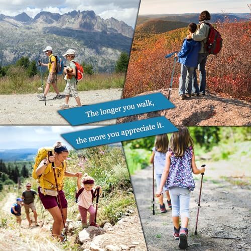 ALYEEPLOR Kids Hiking Poles, 2PCS Todder Collapsible Trekking Poles for Hiking, Ski, Outdoor Activities, Todder Hiking Ess...