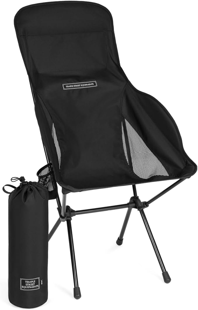 Temple Street Equipment TSE HC100 Camping Chair, 3.36lbs Lightweight Folding Chair with Cup Holder, Portable and Easy to C...
