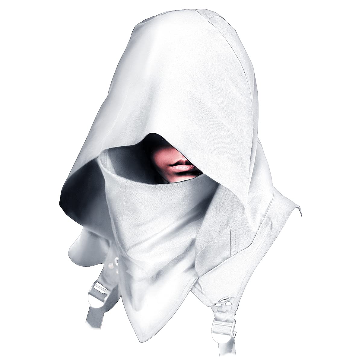 Cyberpunk Rogue Cowl Hood Scarf, Winter Neck Warmer Costume Hooded Cape Hat for Halloween Cosplay and Daily Wear