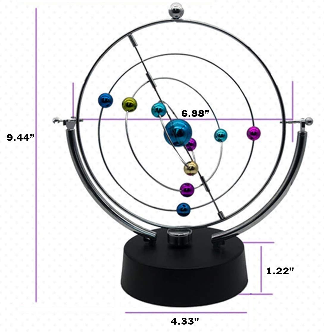 Kinetic Perpetual Motion Galaxy, Outer Space Gadget That Flips and Rotates in Continuous Motion, Battery Operated Desktop Gizmo by SciencePurchase