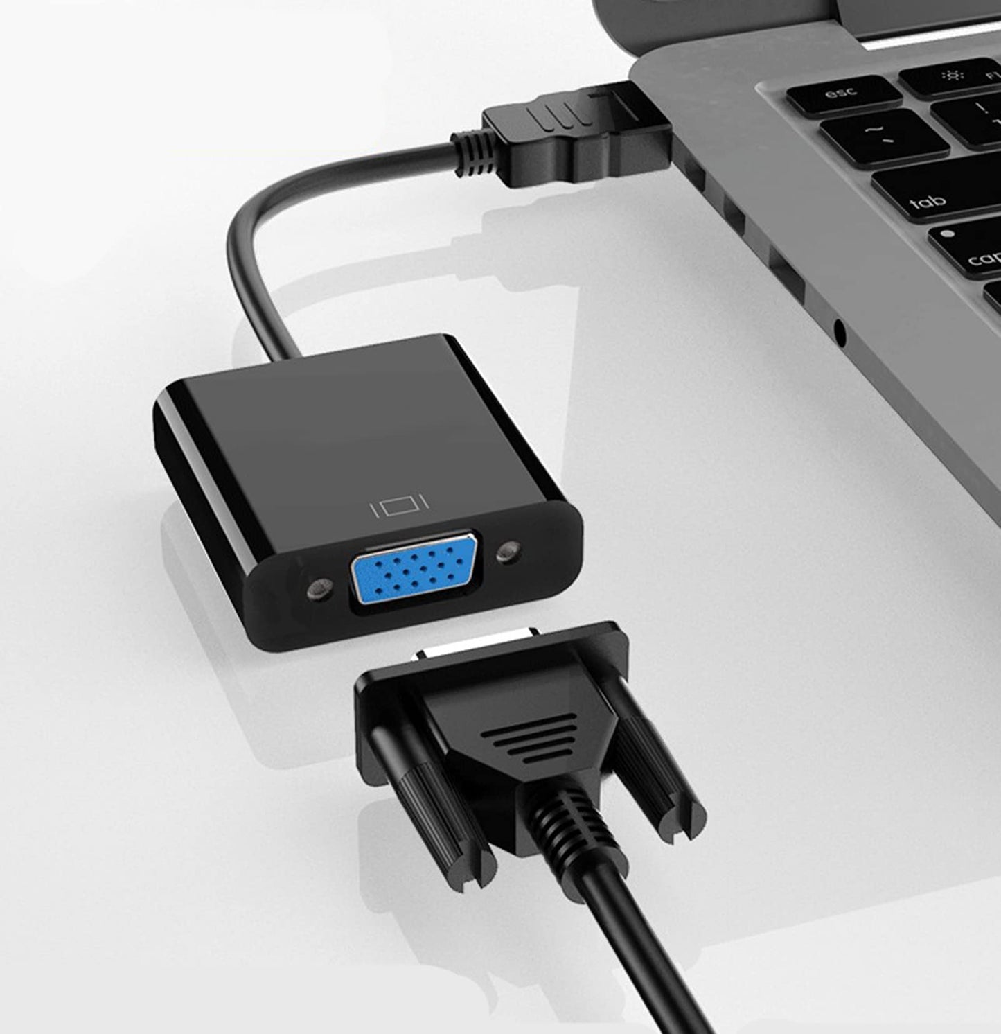 Yikuer Hdmi To Vga, Gold-Plated Hdmi To Vga Adapter, Male To Female For Computer, Desktop, Laptop, Pc, Monitor, Projector, Hdtv,