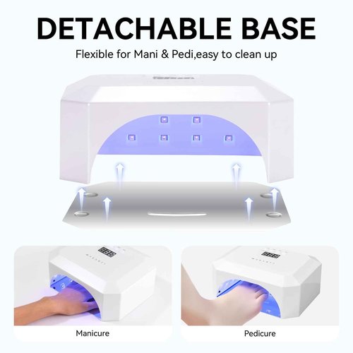 Makartt UV LED Nail Lamp: UV Light for Gel Nails Rechargeable Aurora 36W Gel Lamp with 4 Timers & Auto Sensor Professional Fast Curing Cordless Nail Light for Home Salon Manicure