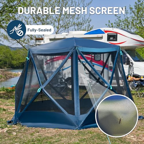 TIMBER RIDGE Easy Pop Up Gazebo Canopy Tent for Camping, 11.5 X 9.8 Ft Portable Instant Screened House, Pop Up Canopy with...