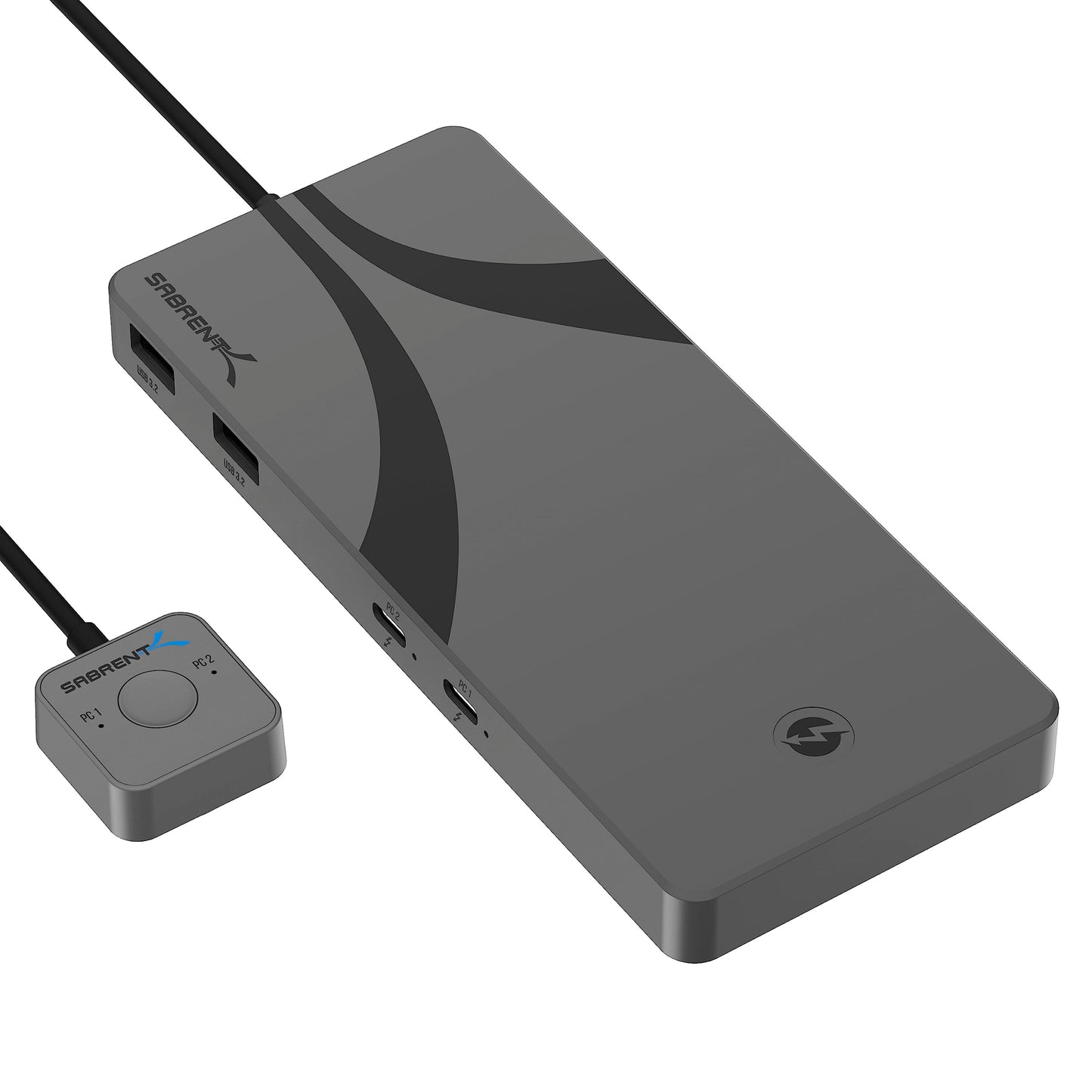 Sabrent Thunderbolt 4 Kvm Switch, Peripheral Sharing With 3X Thunderbolt 4 Usb C 40Gbps, 2X Usb-C Charging 60W (Pd 3.0) | 4X Usb