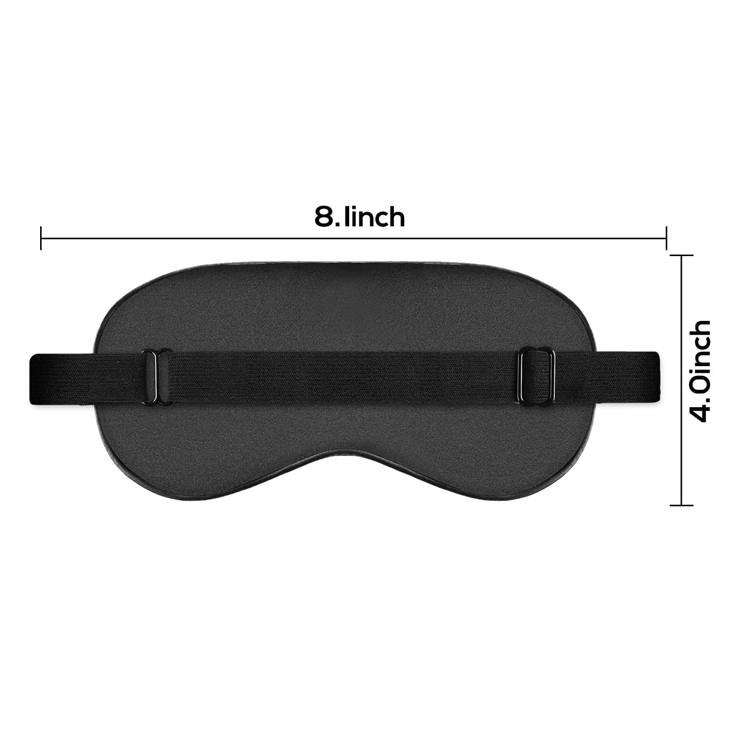 Ukissim Silk Sleep Mask, Adjustable Soft Eye Cover for Comfortable Sleep & Naps, Pressure-Free, Machine Washable - Black