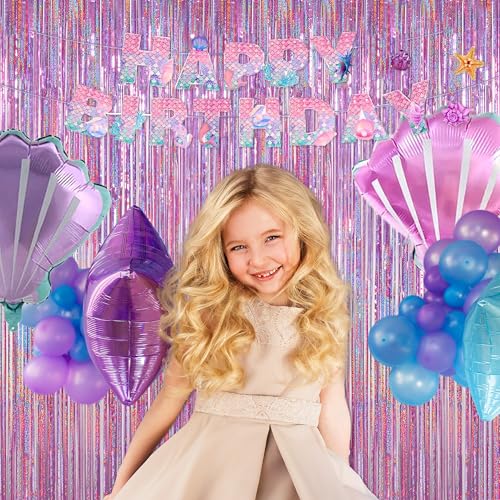 Melsan 2 Pack 3.2 ft x 8.2 ft Tinsel Foil Fringe Curtains Backdrop, Sparkle Metallic Foil Curtains for Party Photo Booth P...