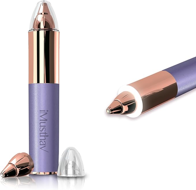 Eyebrow Hair Remover for Women | 18K Gold-Plated Head | 360° LED Light Portable Painless Electric Epilator·
