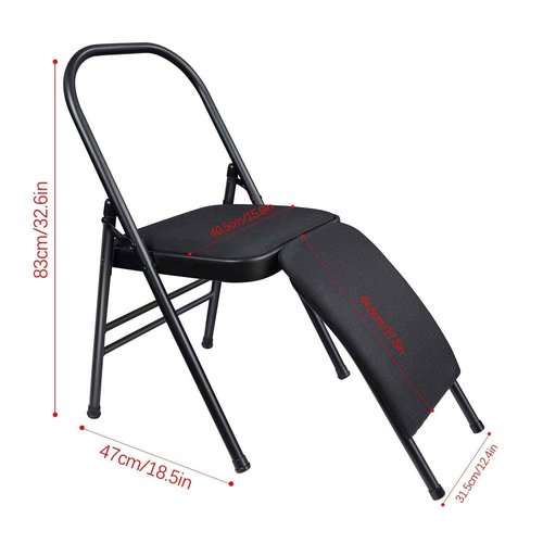 VEOCORE Yoga Chair, Yoga Auxiliary Chair with Lumbar Back Support, Relieve Back Pain Chair Foldable Yoga Chair for Balance Training, Abs & Core, Balance Handstand, Flexibility