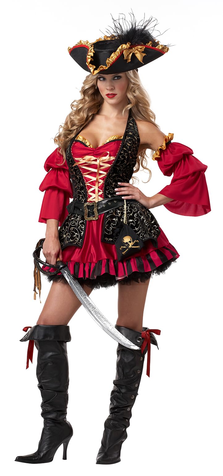 California Costumes Sexy Spanish Pirate Costume Medium Red