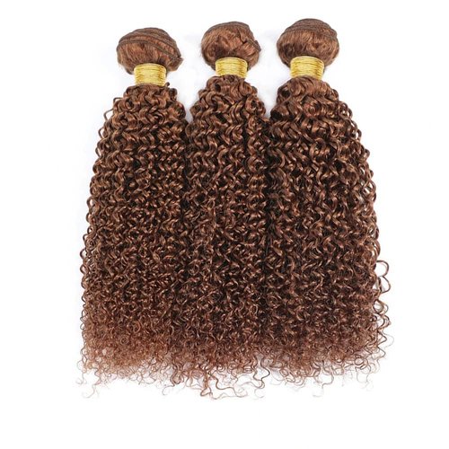 Giginger Bundles Human Hair 16 18 20 Inch Color 30 Light Brown Jerry Curly Wave Bundles Human Hair Unprocessed Quick Weave Soft Sewn In Hair Extensions for Black Women