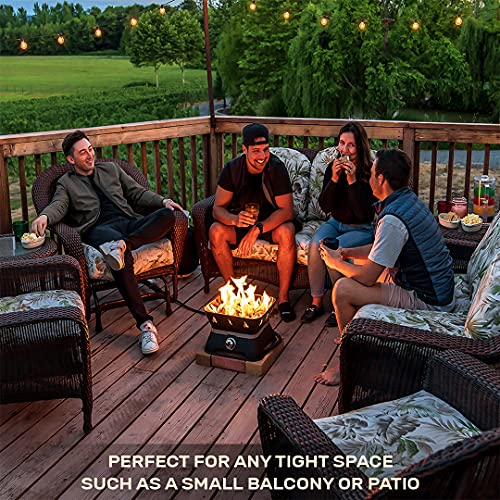 Outland Living Firebowl 805 Firecube 14” Portable Square Smokeless Propane Fire Pit – Outdoor Gas Fire Pit with Cover & Ca...