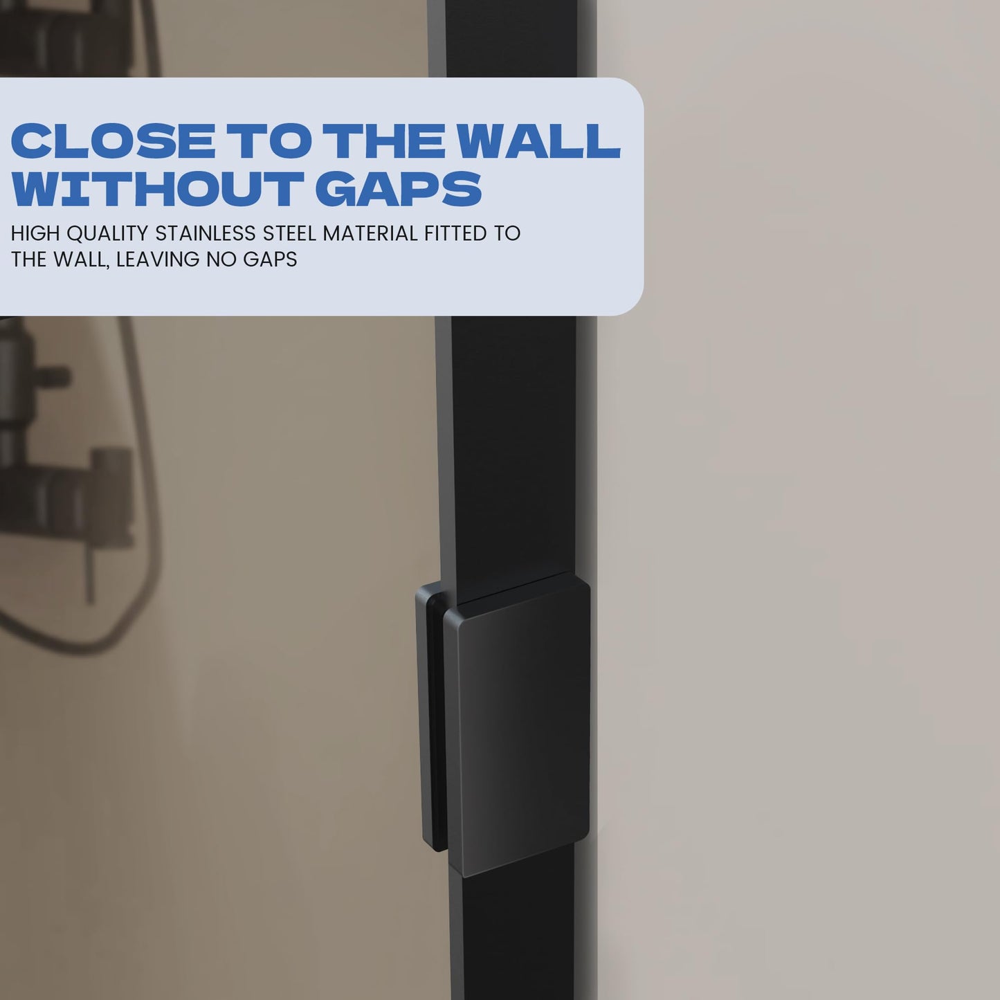 Bathroom Shower Door 28.8" W x 76" H, Framed Fixed 5/16" (8mm) Thick Clear Tempered Glass Door Panel, Matte Black Silk-Print Grid